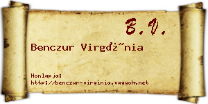 Benczur Virgínia névjegykártya
